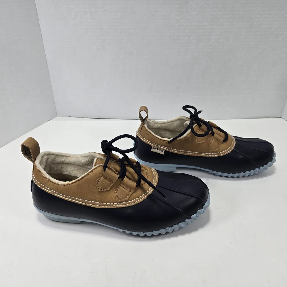 JBU by Jambu Glenda navy blue Tan waterproof rain Shoes rain boots Womens size 6 - Picture 2 of 10